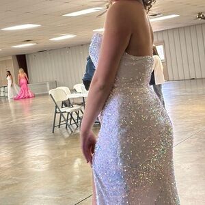 Strapless Sequin Dress in White